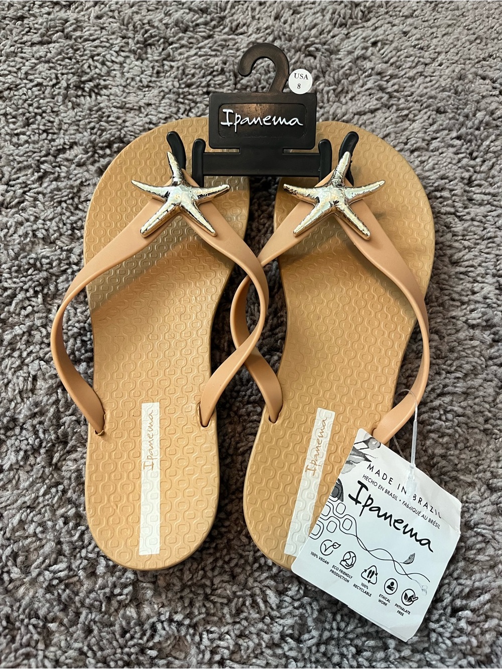 Impanema (Melissa) Starfish Flip Flops - Size 8